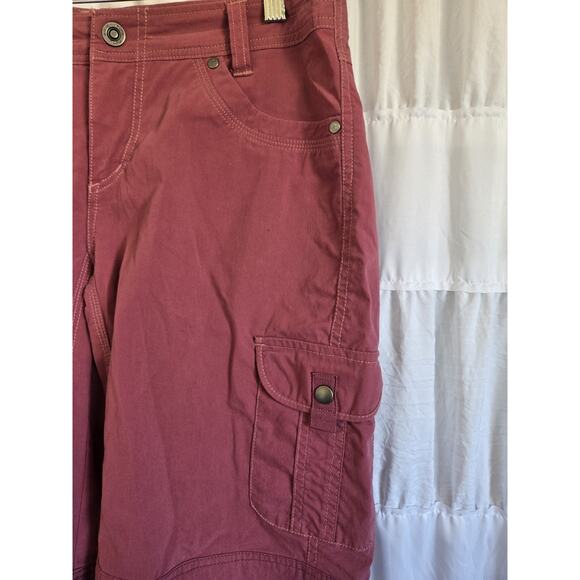 Kuhl Womens Sz 10 Splash 11" Scarlet Red Cotton Blend Cargo Hiking Shorts UPF 50 - Picture 4 of 10
